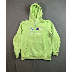 Puma BMW Motorsports German Car Logo Hoodie Sweatshirt Pullover Green Large